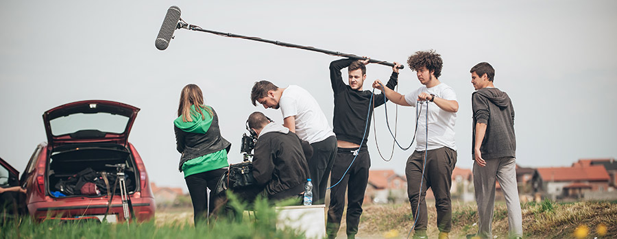 shotgun microphones and boom poles