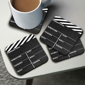 Movie Clapboard Coaster Set Gift Idea