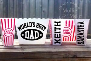 World's Best Dad Popcorn Bucket Movie Gift for Father's Day